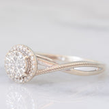 Anello vintage in oro bianco 9K con diamanti (0.15ctw ca.)