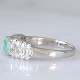 Anello vintage in platino con tormalina paraiba (0.76ct) e diamanti (0.71ctw), anni ‘90/anni ‘2000