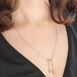Collier Art Déco négligé in oro giallo e bianco 18K e 14K con diamanti di taglio vecchia miniera (0.30ctw ca.), anni ‘30
