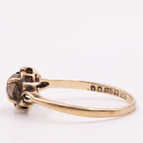 Anello da cocktail vintage in oro giallo 9K con quarzo fumé (0.50ct ca.), anno 1981