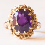 Vintage 9K Yellow Gold Amethyst (approx. 3.50ct) Cocktail Ring, 70s