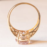 Vintage-Cocktailring aus 14-karätigem Gelb- und Weißgold mit Amethyst (ca. 4.20 ct) und Diamanten (ca. 0.22 ctw), 80er Jahre