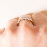 Vintage-Ring aus 9-karätigem Gelbgold mit Diamanten (ca. 0.18 ctw), 70er Jahre