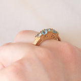 Veretta vintage in oro giallo 9K con acquamarine (0.97ctw)