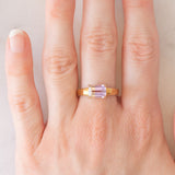 Anello da cocktail vintage in oro giallo 9K con ametrina (1.38ct)