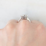Anello vintage in oro bianco 14K con diamanti di taglio brillante (0.62ctw ca.), anni ‘70/‘80