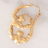 Orecchini Claddagh vintage in oro giallo 9K