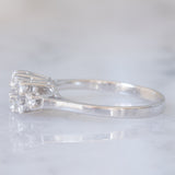Anello vintage in oro bianco 14K con diamanti di taglio brillante (0.42ctw ca.), anni ‘80