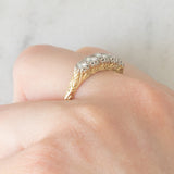 Antique 14K yellow gold ring with brilliant cut diamonds (0.54ctw approx.), 30s