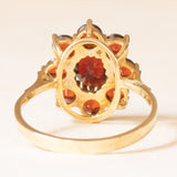 Винтажное кольцо с ромашкой из желтого золота 8 карат и гранатами (около 2 карат), 50-е/60-е годы