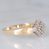 Anello geometrico vintage in oro giallo 14K con diamanti (0.25ctw ca.), anni ‘70/‘80
