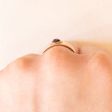 Vintage-Granat-Bandring aus 8 Karat Gelbgold, 80er Jahre