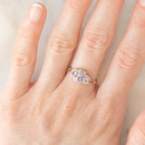 Anello vintage in stile vittoriano in oro giallo 9K con ametiste (0.50ctw ca.) e diamanti