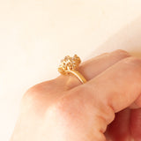 Vintage-Ballerina-Ring aus 18-karätigem Gelbgold mit Diamanten im Brillant- und Spitzschliff (ca. 0.70 ctw), 80er Jahre