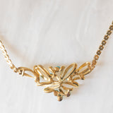 Collier vintage in oro giallo 8K con turchesi e diamante, anni ‘50