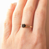 Solitaire vintage en or jaune 9K avec onyx, 1992