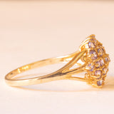 Anello vintage in oro giallo 9K con tanzaniti (1.10ctw ca.), anni ‘80/‘90