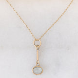 Collana con catenina vintage in oro giallo 9K e con ciondolo antico in oro giallo 9K con acquamarina (0.70ct ca.)