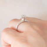Solitario vintage in stile Art Déco in platino con diamante (0.40ct)
