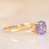 Solitario vintage in oro giallo 9K con tanzanite (1.80ct ca.)