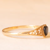Vintage-Ring aus 9-karätigem Gelbgold mit herzförmigem Onyx