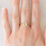 Solitario vintage in oro giallo 9K con quarzo rutilato (1.35ct)