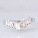 Anello a “V” in platino con diamanti di taglio baguette (0.50ctw), anni ‘70/‘80