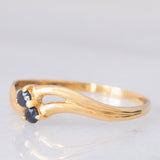 Anello Toi et Moi vintage in oro giallo 18K con zaffiri, anni ‘70