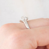 Anello a fiore vintage in platino con diamanti (1.26ctw), anni ‘80