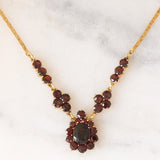 Collier vintage in oro giallo 8K con granati (8ctw ca.), anni ‘50/‘60