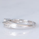 Anello vintage in oro bianco 14K con diamanti (0.06ctw ca.), anni ‘70/‘80