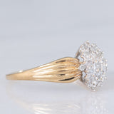 Anel de diamante vintage em ouro amarelo e branco 9K (aprox. 0.20ctw), década de 80