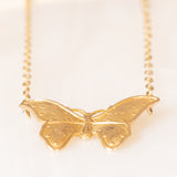 Vintage 14K Gelbgold Halskette mit Schmetterlingsanhänger, 70er/80er Jahre