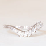 Vintage 14K white gold ring with baguette cut diamonds (0.75ctw approx.), 80s/90s