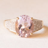 Vintage-Cocktailring aus 14-karätigem Gelb- und Weißgold mit Amethyst (ca. 4.20 ct) und Diamanten (ca. 0.22 ctw), 80er Jahre