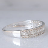 Anello a fascia in oro bianco 18K con diamanti (0.50ctw), anni ‘70/‘80