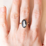 Vintage-Ring aus 9-karätigem Gelbgold mit Jaspis, 1975