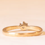 Vintage-Solitär aus 9 Karat Gelbgold mit Diamant im Brillantschliff (ca. 0.14 ct), 1988