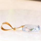 Pendente vintage in oro giallo 18K con topazio azzurro, anni ‘60