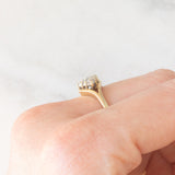 Anello vintage in oro giallo 9K con diamanti (0.19ctw ca.), anni ‘70/‘80