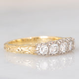Antique 14K yellow gold ring with brilliant cut diamonds (0.54ctw approx.), 30s