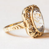 Vintage-Ring aus 14-karätigem Gelbgold mit synthetischem blauen Spinell (ca. 4.50 ct), 50er Jahre