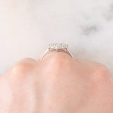 Anello a cuore vintage in platino con diamanti (0.50ctw), anni ‘90