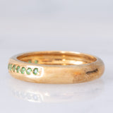 Veretta vintage in oro giallo 9K con tsavoriti (0.15ctw ca.), anni ‘80