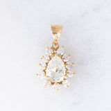 Ciondolo a margherita vintage in oro giallo 18K con diamanti (1.03ctw), anni ‘90