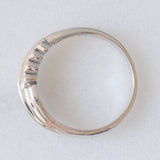 Anello vintage in oro bianco 14K con diamanti (0.06ctw ca.), anni ‘70/‘80