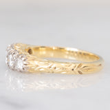 Antique 14K yellow gold ring with brilliant cut diamonds (0.54ctw approx.), 30s