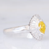 Anello ballerina in platino con diamante giallo (0.35ct) e diamanti bianchi (0.35ctw), anni ‘2000