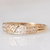 Anello a fascia vintage in oro giallo 9K con diamanti (0.18ctw ca.)