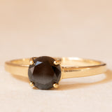 Solitaire vintage en or jaune 9K avec onyx, 1992